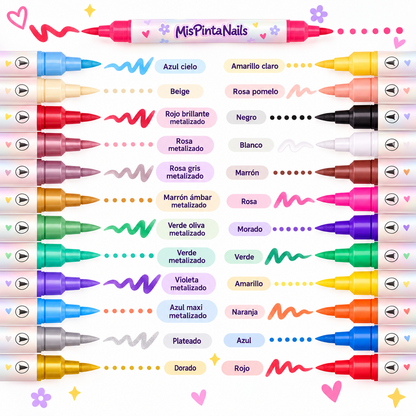 MisPintaNails™ – Set de Rotuladores para Uñas
